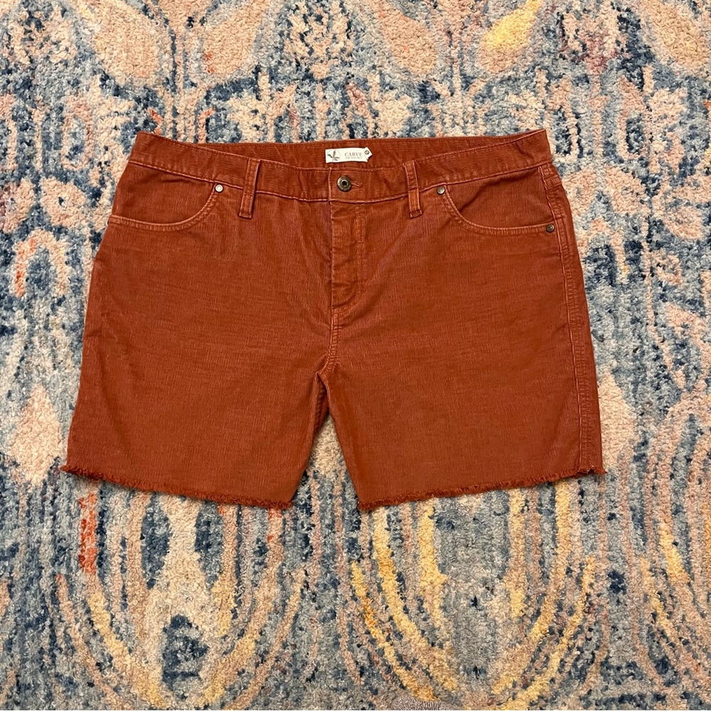 Rust Orange Denim Shorts